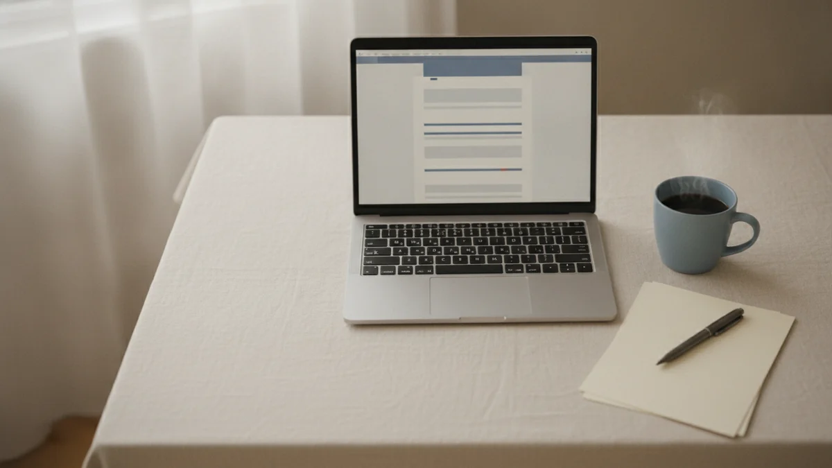 A desk workspace with a laptop, representing a guide to the best PDF tools