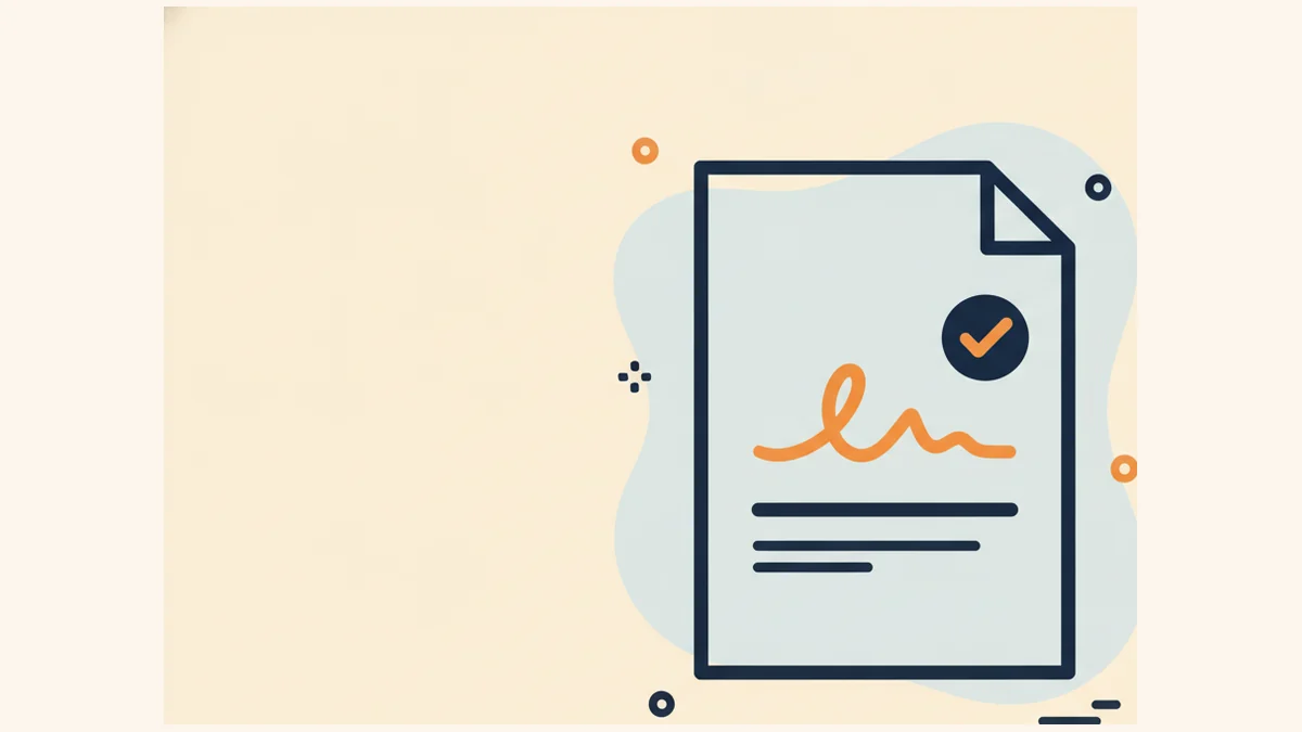 Illustration of signing a PDF document with a handwritten signature
