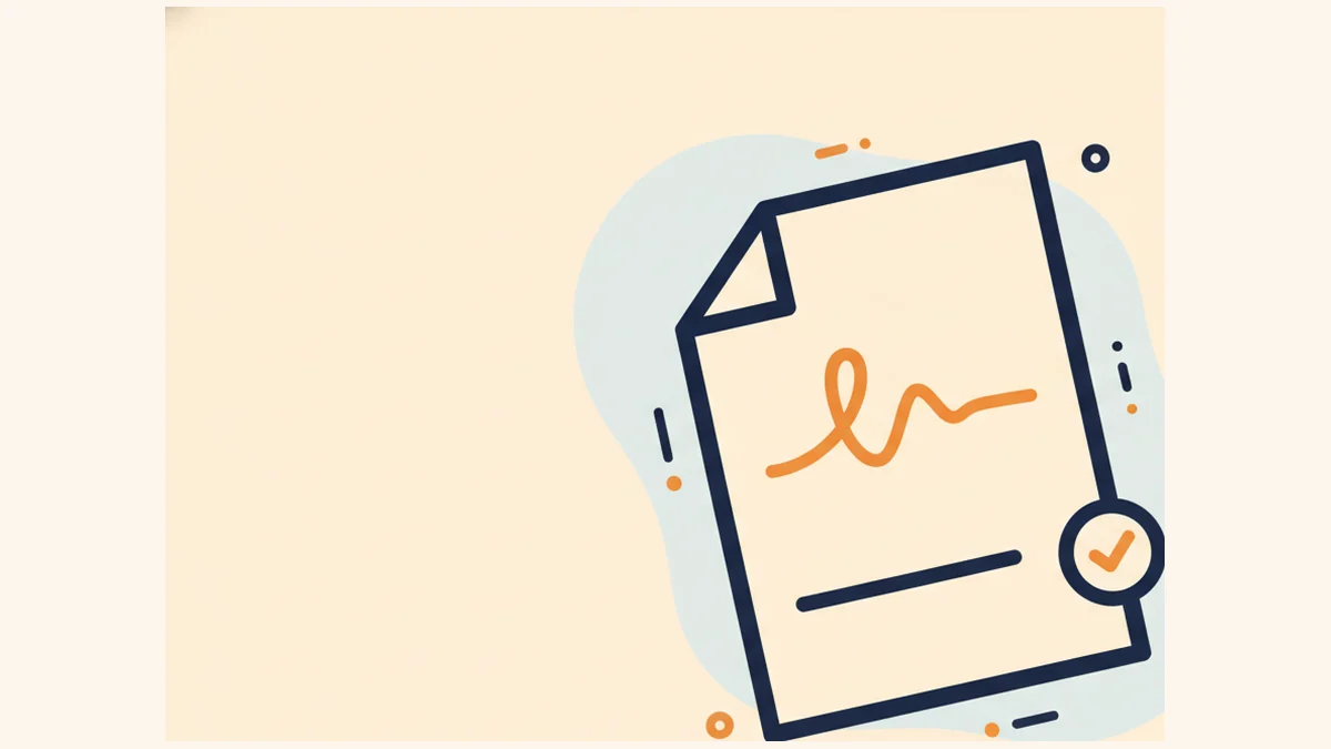 Illustration of signing a PDF document with a handwritten signature