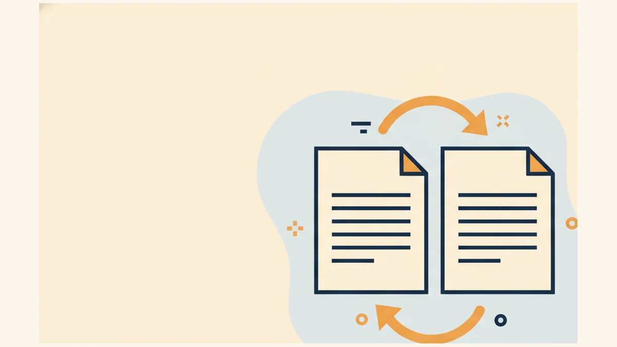 Illustration of converting a document from one file format to another