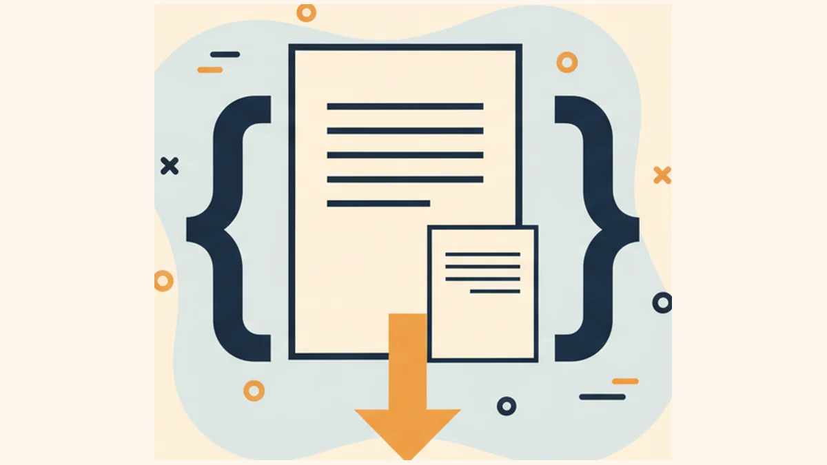 Illustration of a large PDF compressed into a smaller file without quality loss