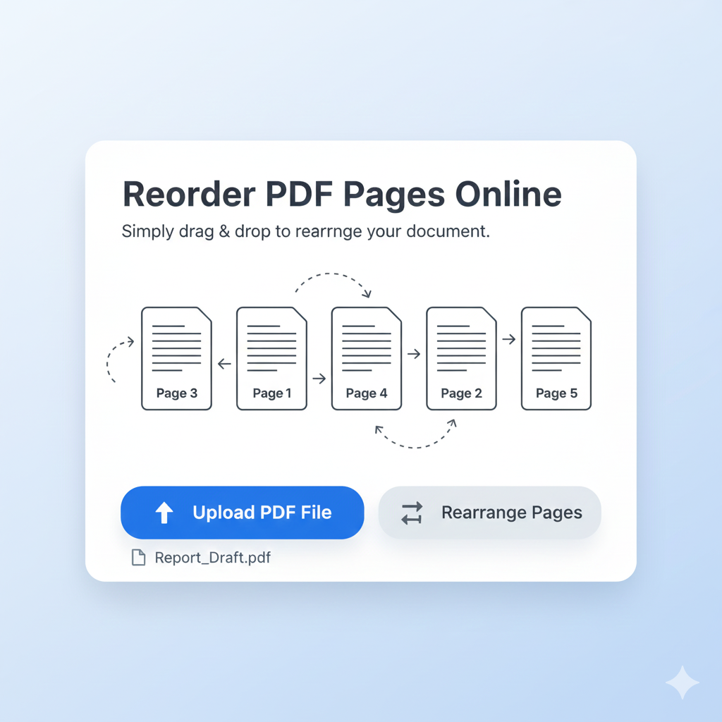Reorder PDF Pages Online - Drag and drop to rearrange